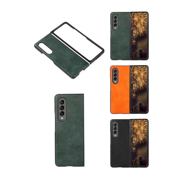 For Samsung Galaxy Z Fold4 5G Litchi Texture Case Two Tone Green Cases Covers & Skins