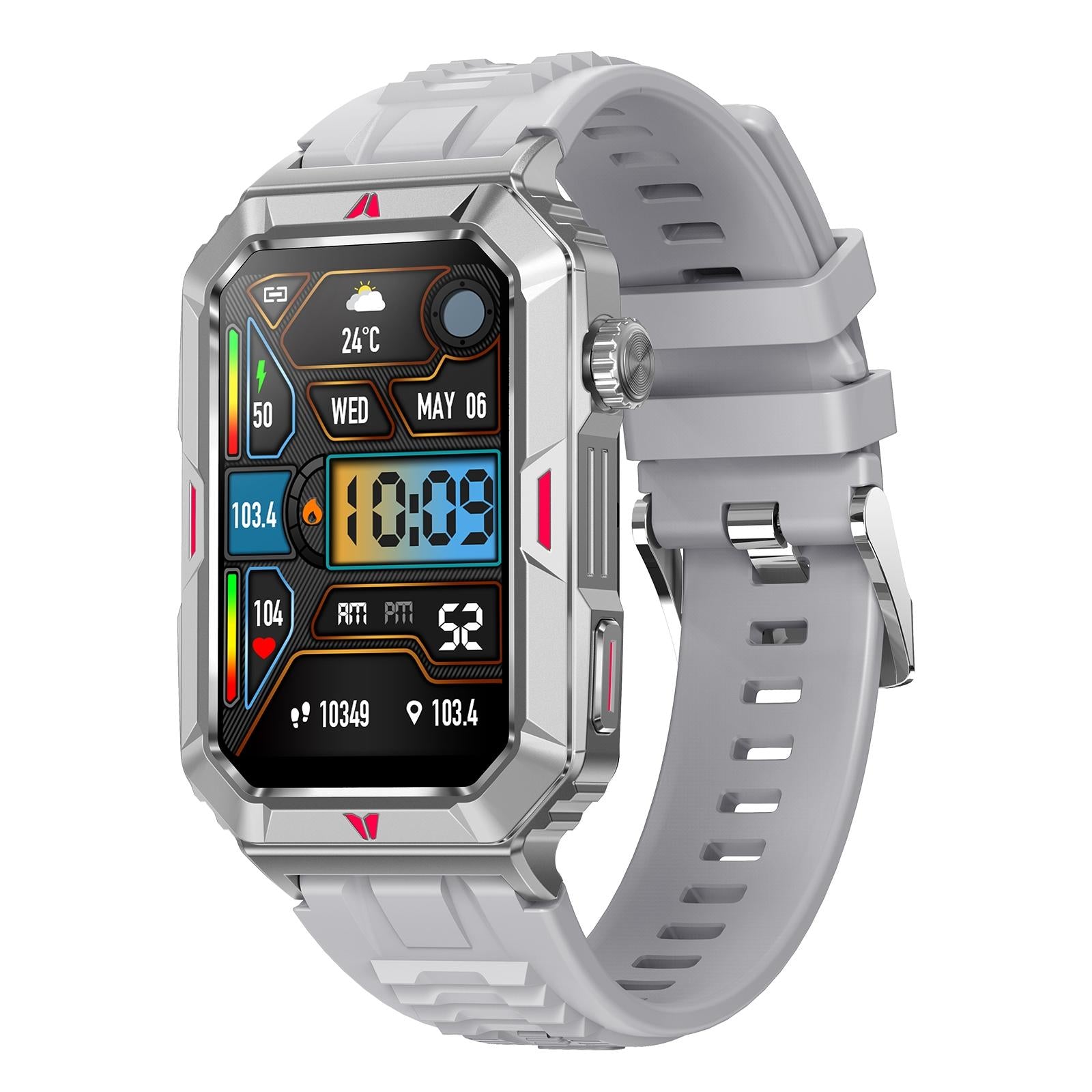 Smart Bracelet With Sleep Detection And Silicone Strap Bt5.2 Silver Activity Trackers