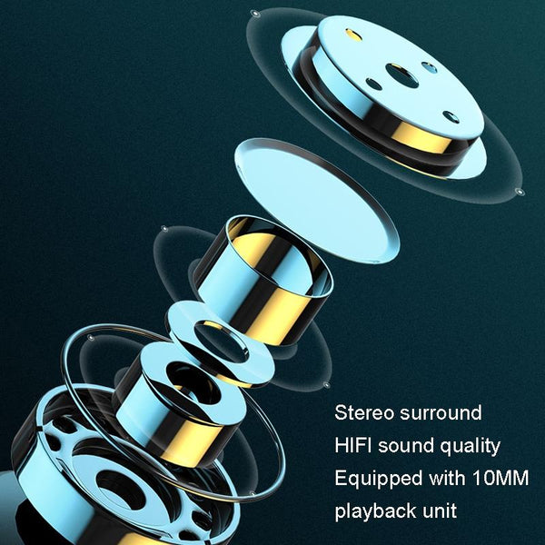 Business Bluetooth Earphones Left Right Rotation Grey Earbuds