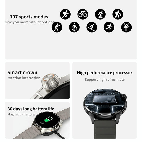 1.43 Inch Bt5.1 Smart Sport Watch With Health Monitoring Green Smart Watches
