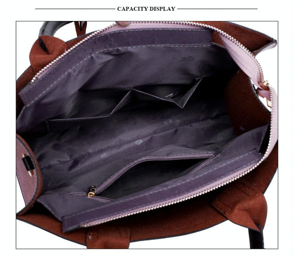 Versatile Leather Tote Bag For Women 3 In 1 Design Pink Women's Bags & Handbags