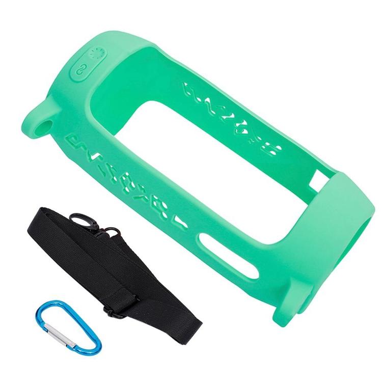 Shockproof Silicone Protective Case For Jbl Pulse4 With Carabiner & Lanyard Mint Green Cases Covers & Skins