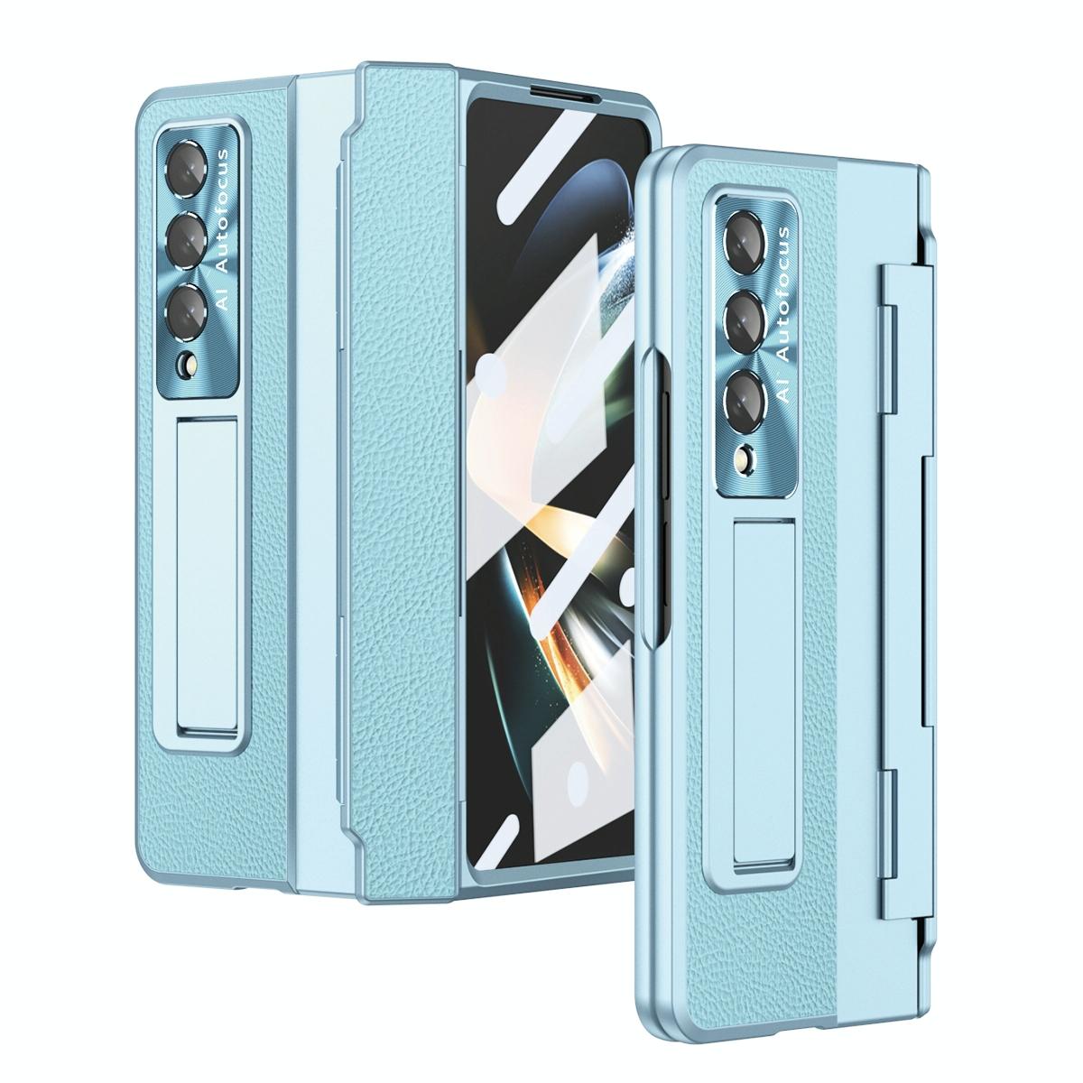 For Samsung Galaxy Z Fold4 5G Full Coverage Phone Case With Hinge Integrated Design Blue Other Mobile Accessories