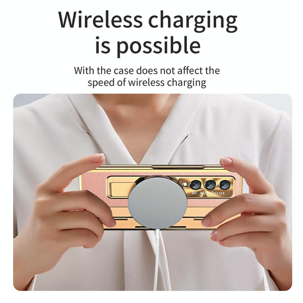 For Samsung Galaxy Z Fold4 5G Full Coverage Phone Case With Hinge Integrated Design Blue Other Mobile Accessories