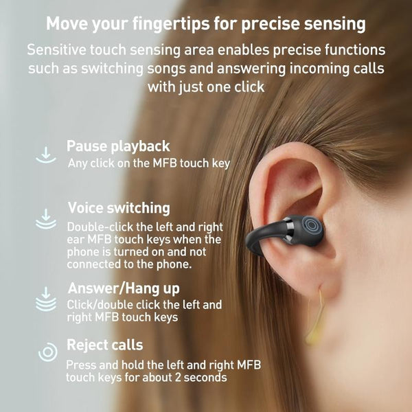 Zga Symphony Gs09s Air Conduction Tws Bluetooth Earphone Pink Earbuds