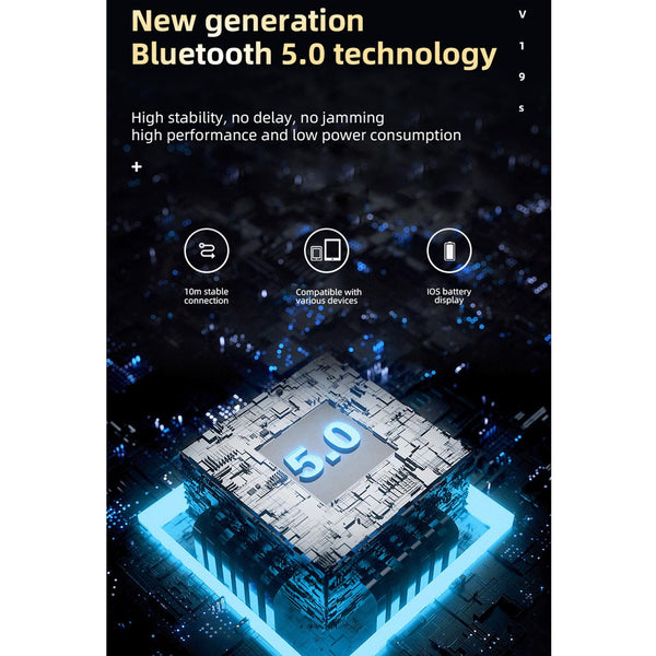 Business Style Bluetooth 5.0 Earphone With Fingerprint Touch Purple Earbuds