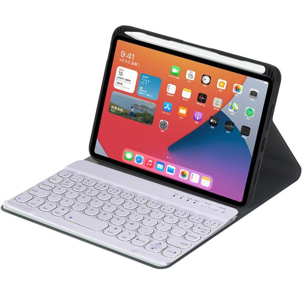 Detachable Bluetooth Keyboard Leather Case For Ipad Mini 6 With Holder Light Purple Keyboards