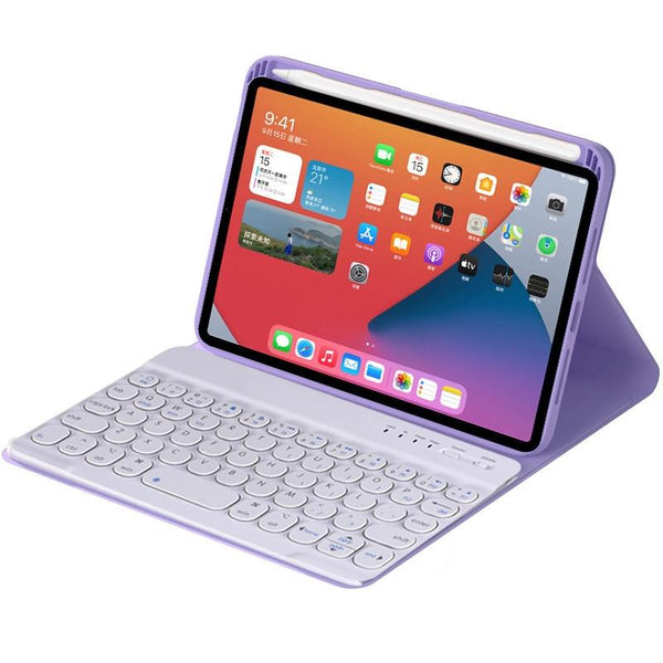 Detachable Bluetooth Keyboard Leather Case For Ipad Mini 6 With Holder Light Purple Keyboards