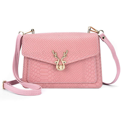 Stylish Crocodile Leather Crossbody Phone Bag Pink Women's Bags & Handbags