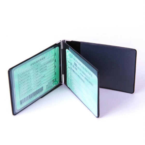 Metal Driver License Holder Fits Most Vehicles Stripe Gray Business Card Holders