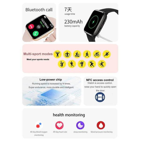 Waterproof Smart Watch With Blood Oxygen Monitoring Ip68 Purple Smart Watches