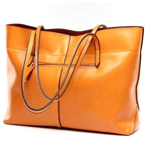 Stylish Shoulder Tote Bag For Women Charm Orange Horizontal Version Women's Bags & Handbags