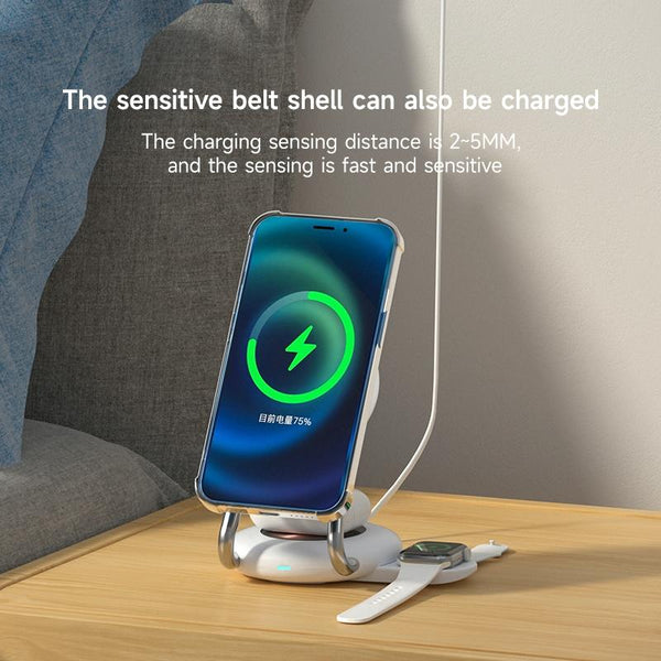 15W 3 In Transparent Magnetic Wireless Charger Blue Chargers & Cradles