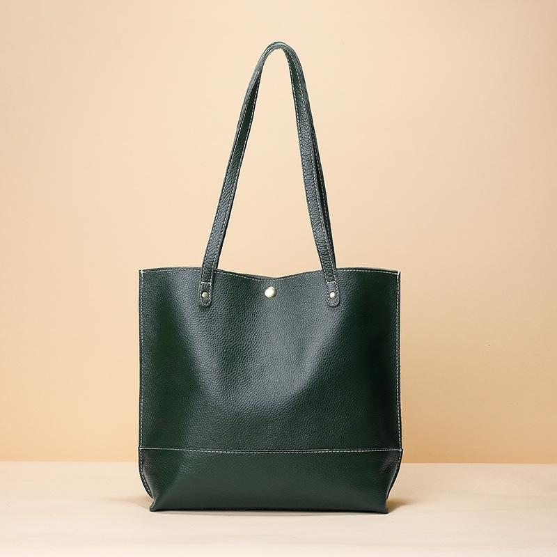 Stylish Leather Tote For Women Dark Green Women's Bags & Handbags