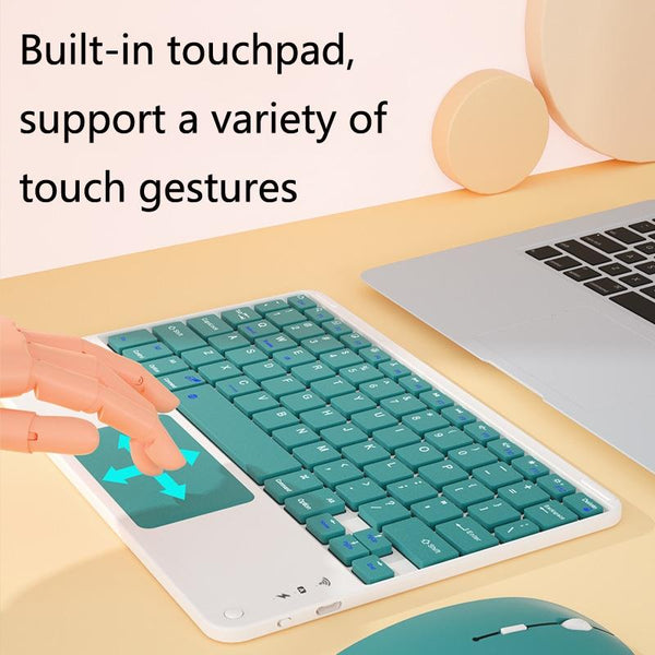 9.7 Tablet Keyboard With Bluetooth Touchpad & Mouse Set For Ipad Yellow + Keyboards