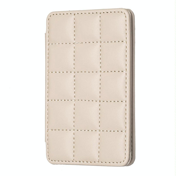 Grid Pattern Card Bag Sticker For Mobile Phones Beige Cases Covers & Skins