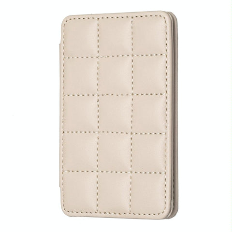 Grid Pattern Card Bag Sticker For Mobile Phones Beige Cases Covers & Skins