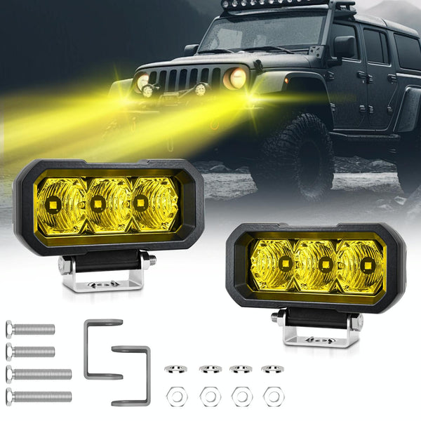 40W 9V 30V 5 Inch Waterproof Eye Headlight Floodlight Yellow Light Led Car Lights