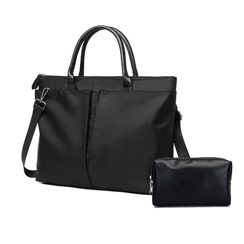 Versatile Business Briefcase Large Capacity Messenger Bag Black + Pu Power Women's Bags & Handbags