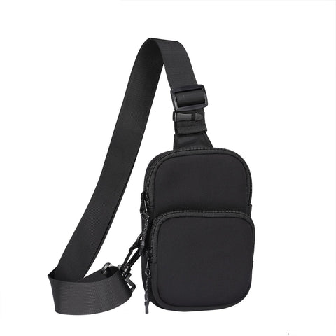 Universal Nylon Chest Bag For 5.5 Inch 7.2 Phones Fashionable Functional Black Bags