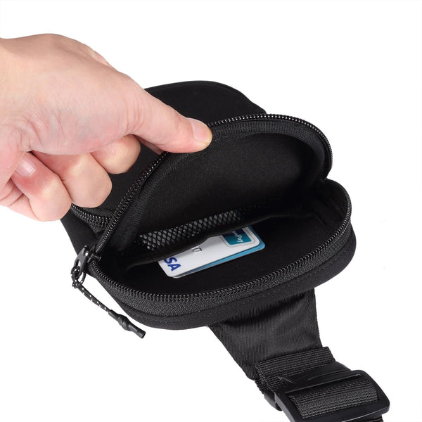 Universal Nylon Chest Bag For 5.5 Inch 7.2 Phones Fashionable Functional Black Bags