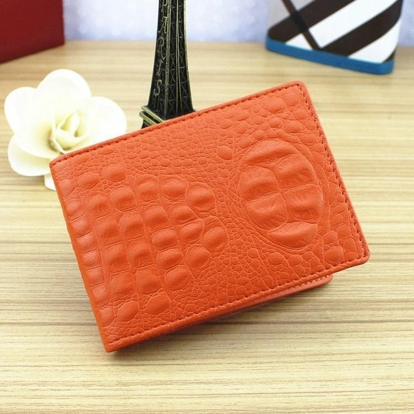 Universal Crocodile Pattern Driver License Cover With Card Slot Orange Wallets