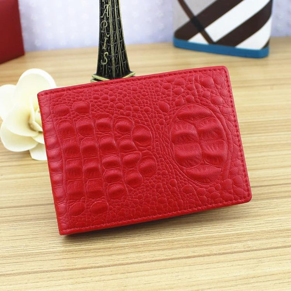 Universal Crocodile Pattern Driver License Cover With Card Slot Orange Wallets