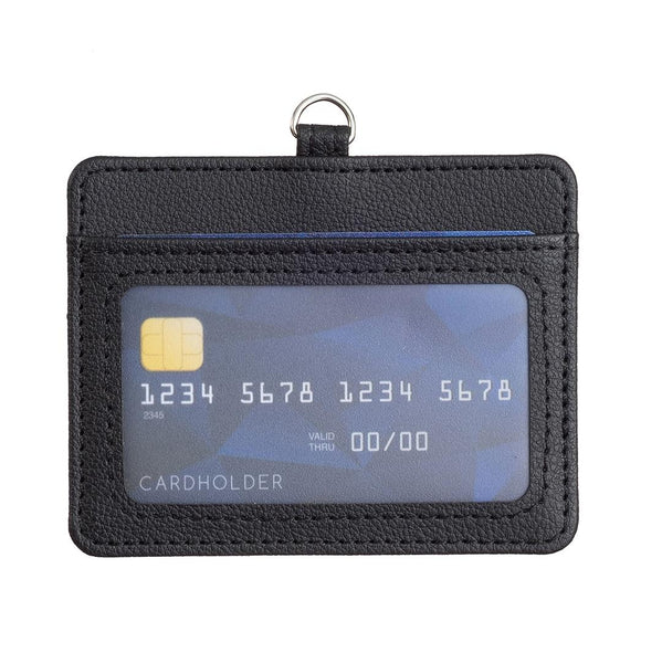 Horizontal Id Card Bag & Lanyard Black Id & Document Holders