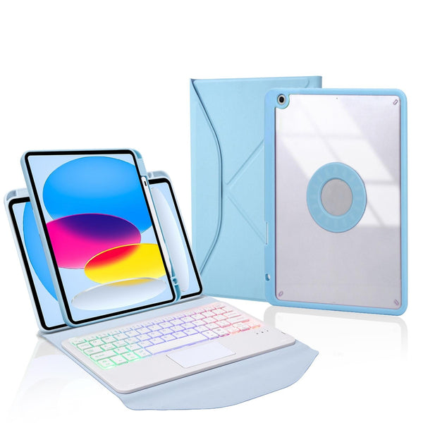 Parallel Touchpad Bluetooth Keyboard Leather Tablet Case With Pen Slot And Backlight Sky Keyboards & Keypads