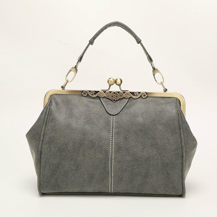 Retro Shoulder Bag For Women Messenger Style Light Grey Women's Bags & Handbags