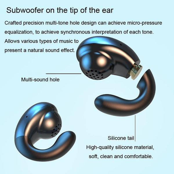 S19 Wireless Ear Clip Noise Reduction Bluetooth Bone Conduction Delay Earphones Skin Colour Earbuds