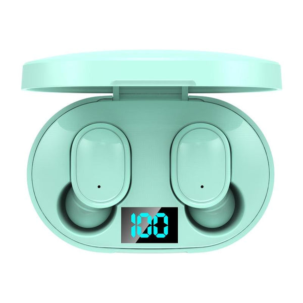 E6s Led Display Tws Wireless Bluetooth Earphone Green Earbuds