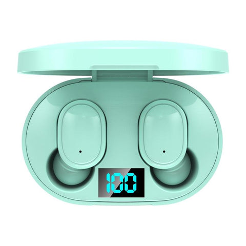 E6s Led Display Tws Wireless Bluetooth Earphone Green Earbuds