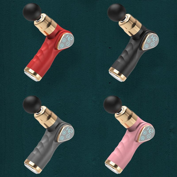Compact Lcd Muscle Massager With Mini Fascia Gun_Red Massagers