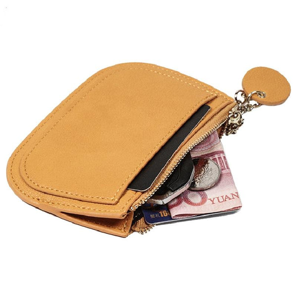 Ultra Thin Zippered Mini Wallet For Women Compact Coin Purse Light Purple Wallets