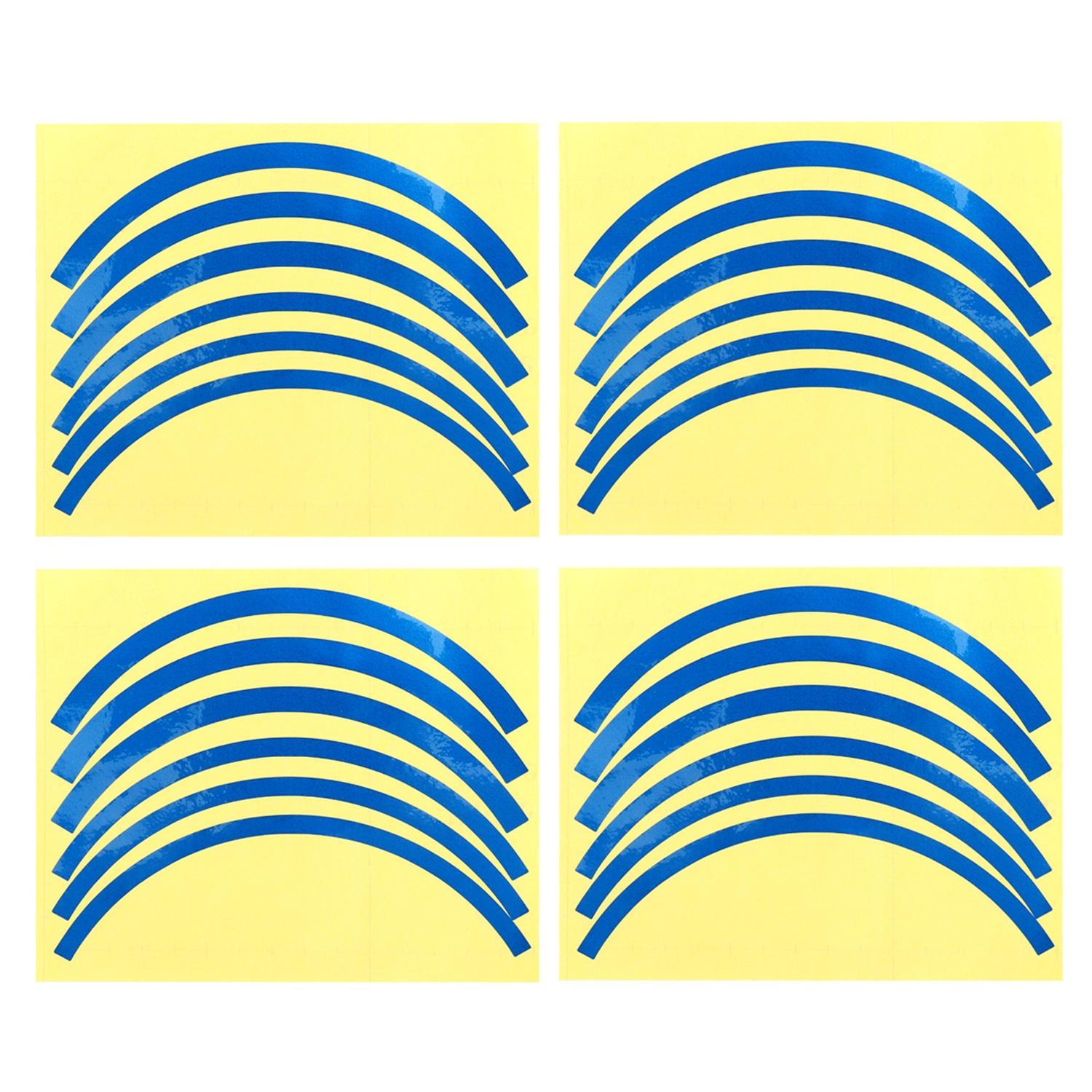 Blue Wheel Hub Sticker Set For Scooter Bike Electric Vehicle 2 Pcs Accessories Parts