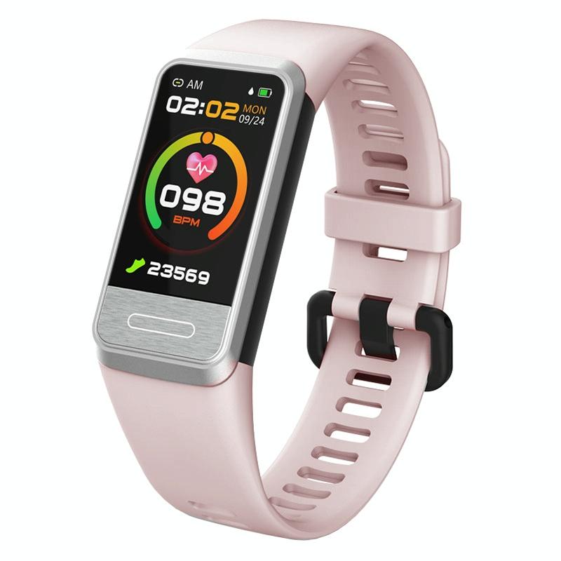 Smart Bracelet With Blood Oxygen Monitoring And Tft Hd Screen Pink Activity Trackers