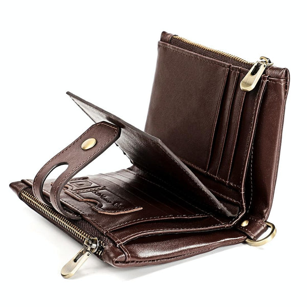 Men Rfid Leather Wallet With Card Slots Coffee Wallets