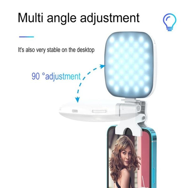 White Mini Clip On Led Fill Light For Video Conferencing And Live Streaming Selfie Lights