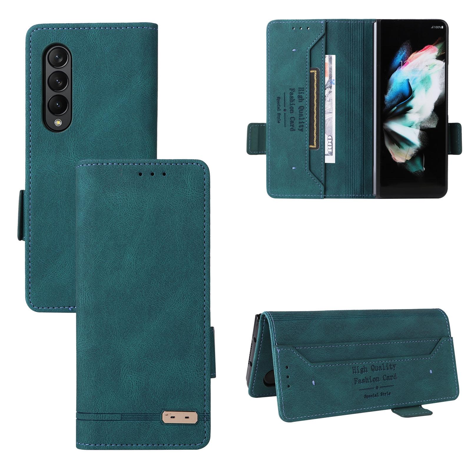 For Samsung Galaxy Z Fold4 5G Leather Flip Case With Magnetic Clasp Green Cases Covers & Skins