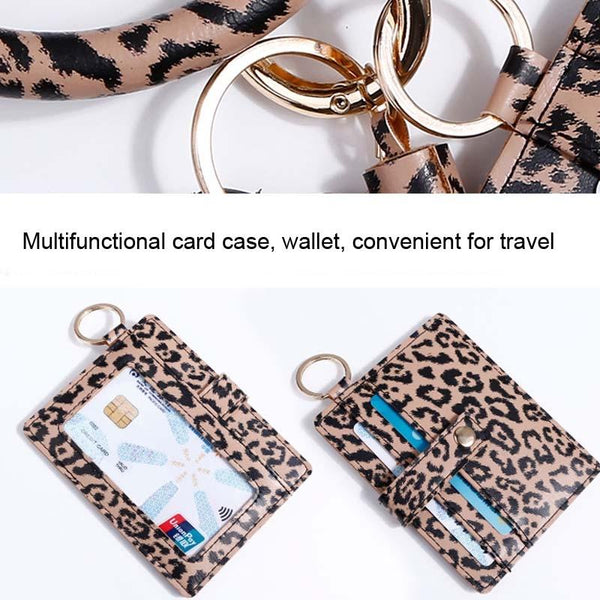 Pu Leather Wrist Ring Key Chain Coin Purse Black White Snake Wallets