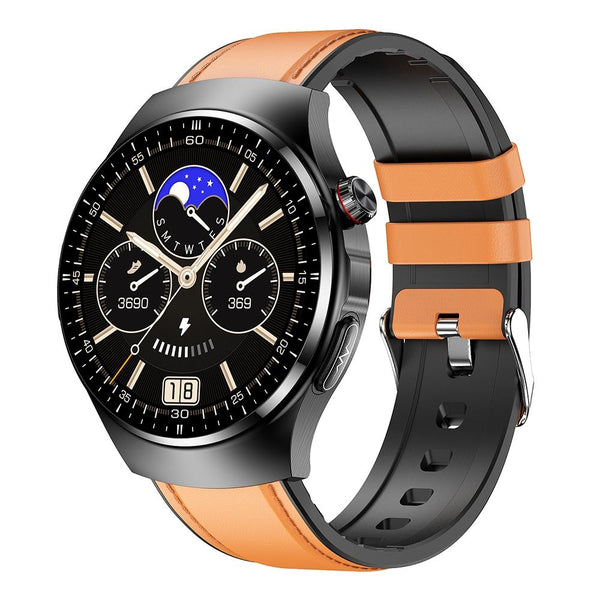 1.39 Inch Ip67 Waterproof Sports Health Monitoring Smart Bluetooth Calling Watch Brown Leather Smart Watches