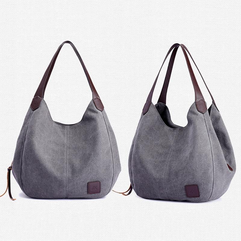 Retro Art Lady Shoulder Bag Simple & Chic Beige Gray Women's Bags & Handbags