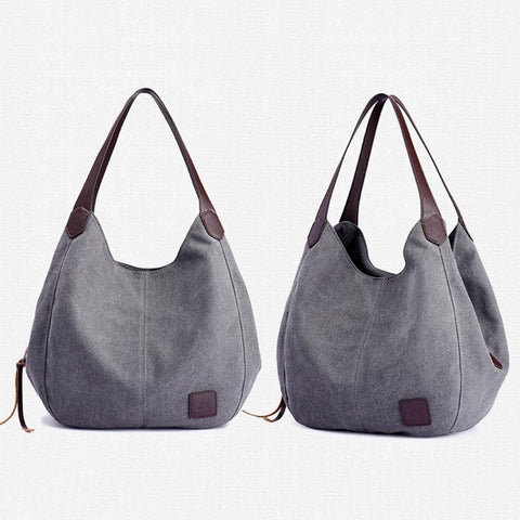 Retro Art Lady Shoulder Bag Simple & Chic Beige Gray Women's Bags & Handbags