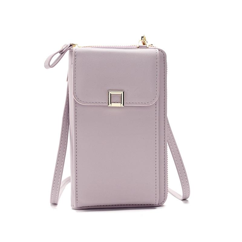 Women Cross Body Phone Purse With Long Strap Light Purple Women's Bags & Handbags