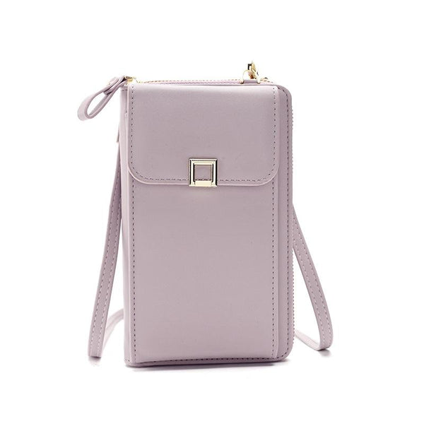 Women Cross Body Phone Purse With Long Strap Light Purple Women's Bags & Handbags