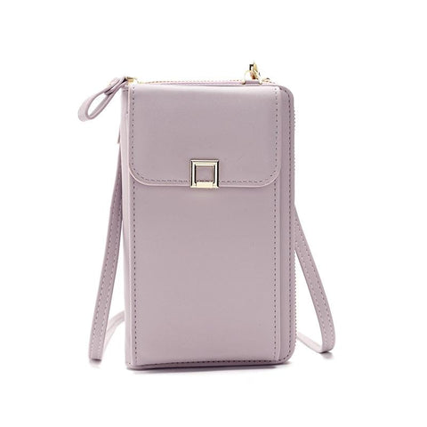 Women Cross Body Phone Purse With Long Strap Light Purple Women's Bags & Handbags