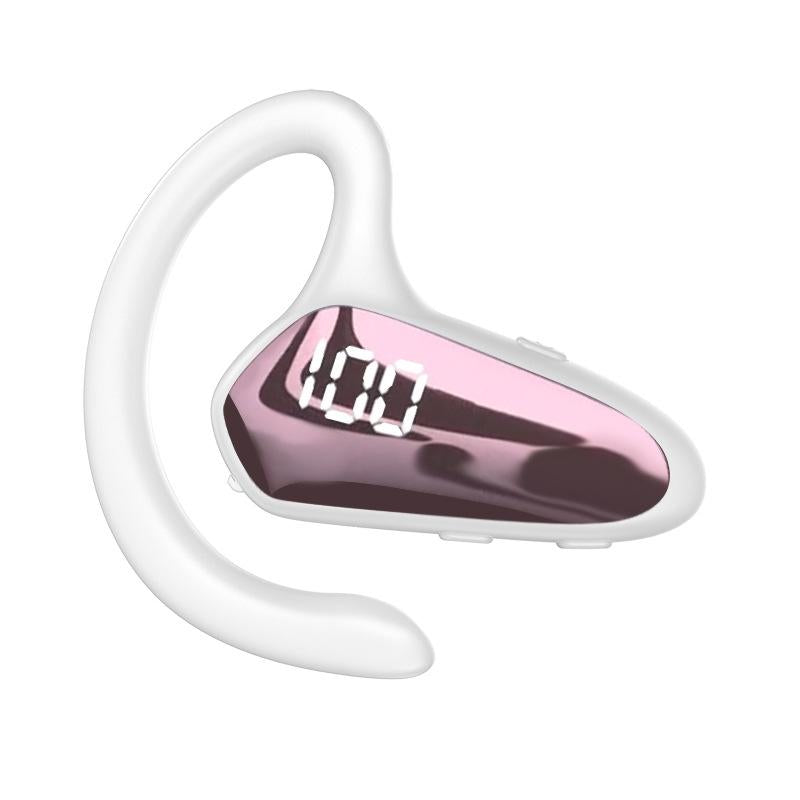 Digital Display Hanging Ear Bone Conduction Bluetooth Headset Yx02 Pink Headsets