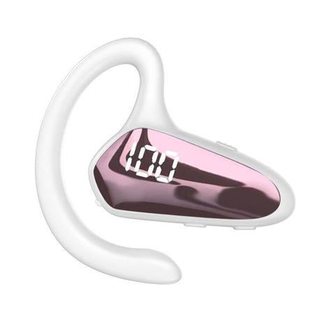 Digital Display Hanging Ear Bone Conduction Bluetooth Headset Yx02 Pink Headsets