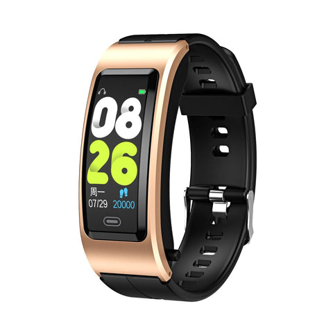 Bluetooth Sleep Heart Monitor Bracelet B7 Gold + Black Silicone Strap Smart Watches